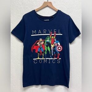 UNISEX Graphic Marvel T-Shirt - Navy Blue - XXL